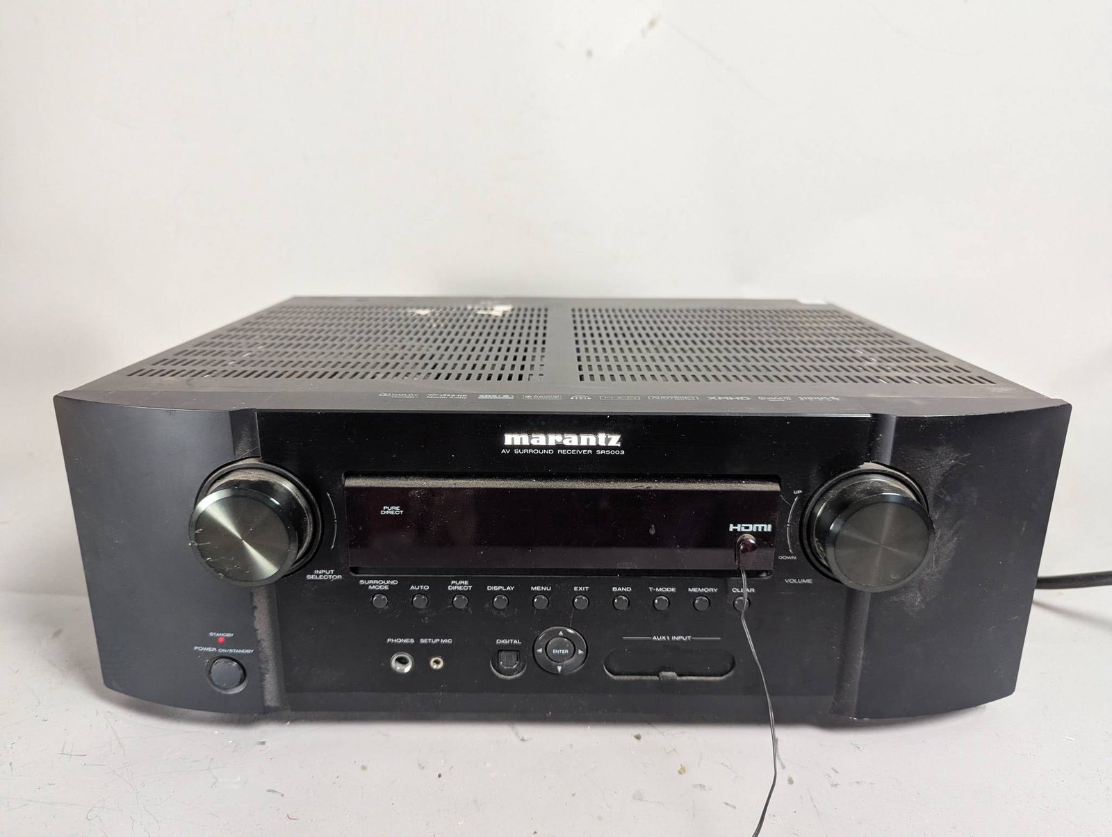 Marantz AV Surround Receiver SR5005 Black Unit: **Important** Please read below description on how to avoid high shipping costs. Marantz AV Surround Receiver model SR5005 in black finish. Dimensions are 6 1/2 inches high x 17 inches wide x 14