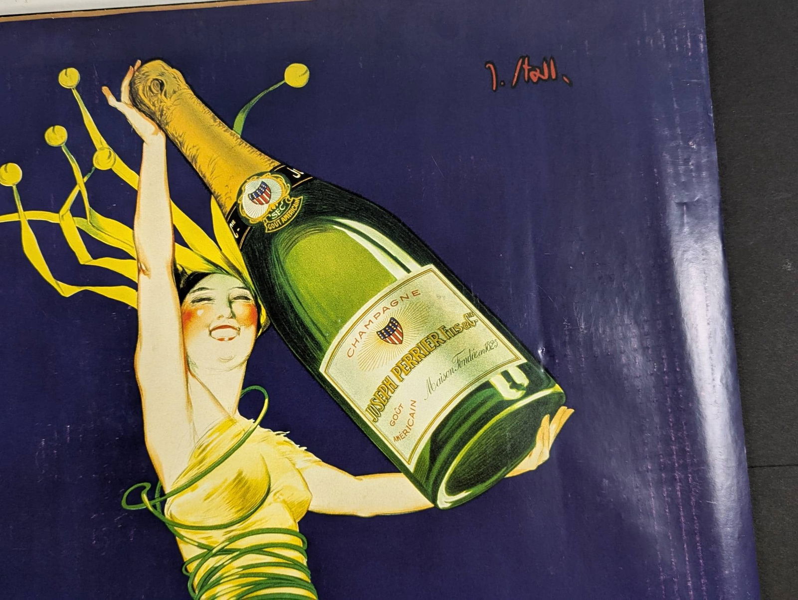 Vintage Advertising Poster for Champagne Joseph Perrier by J. Stall - 3