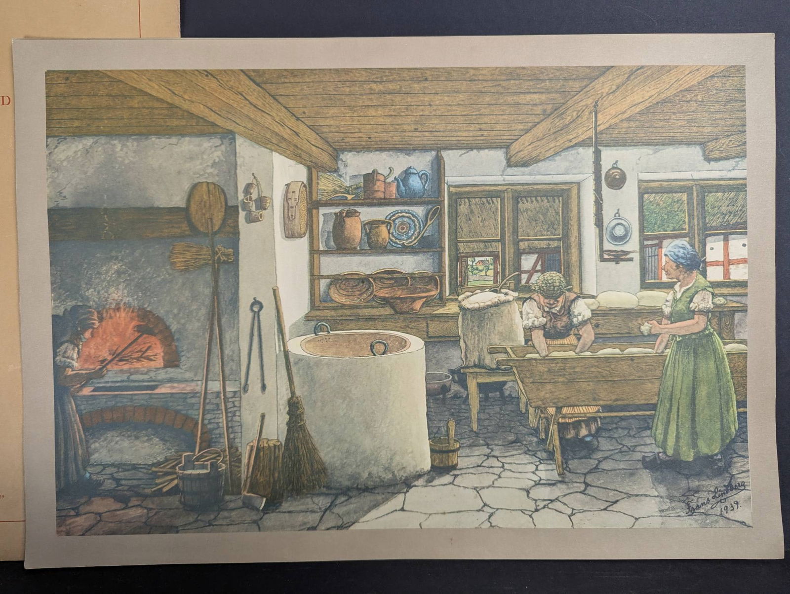 Skanska Folklivsbild by Frans Lindberg Depicting Scanian Folk Life - 2