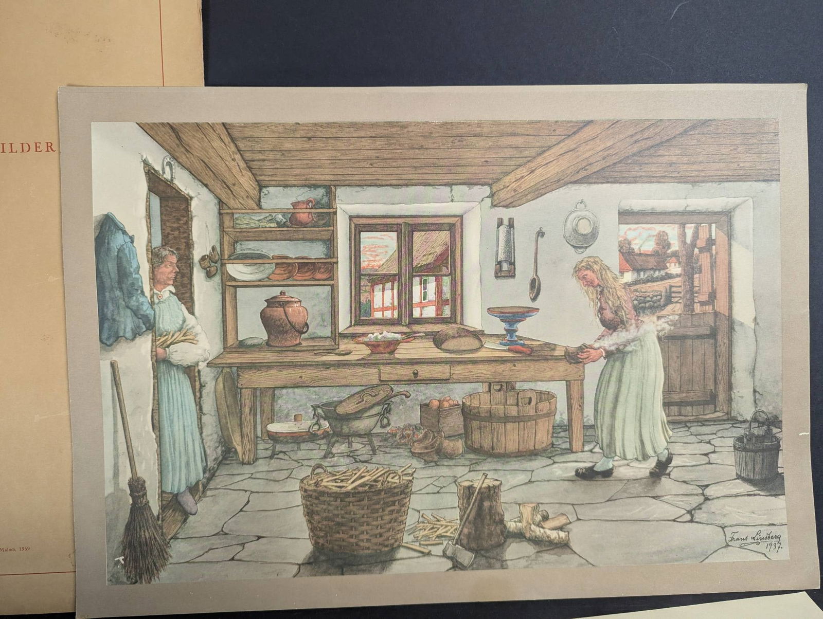 Skanska Folklivsbild by Frans Lindberg Depicting Scanian Folk Life - 3