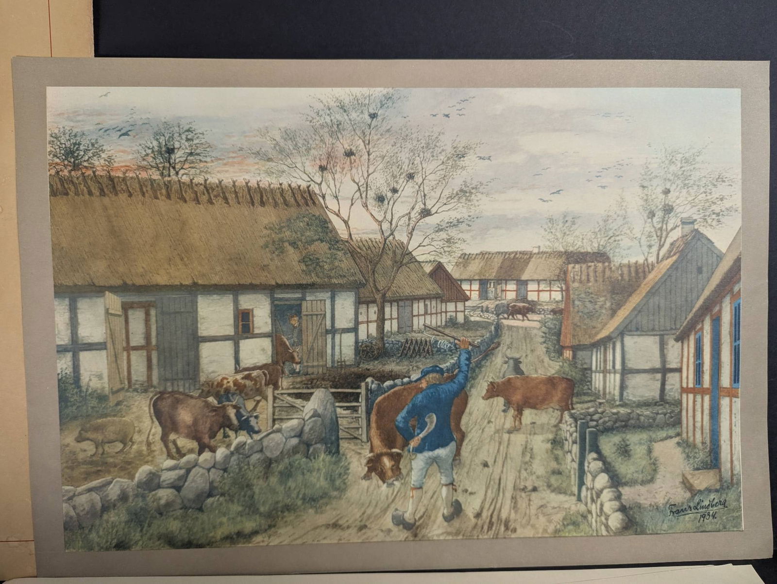 Skanska Folklivsbild by Frans Lindberg Depicting Scanian Folk Life - 6