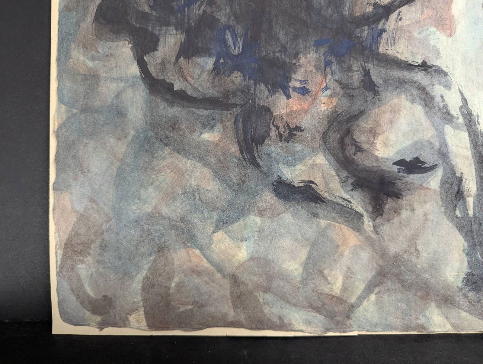 Abstract Watercolor Depicting Organic Forms and Gradient Horizon - 8