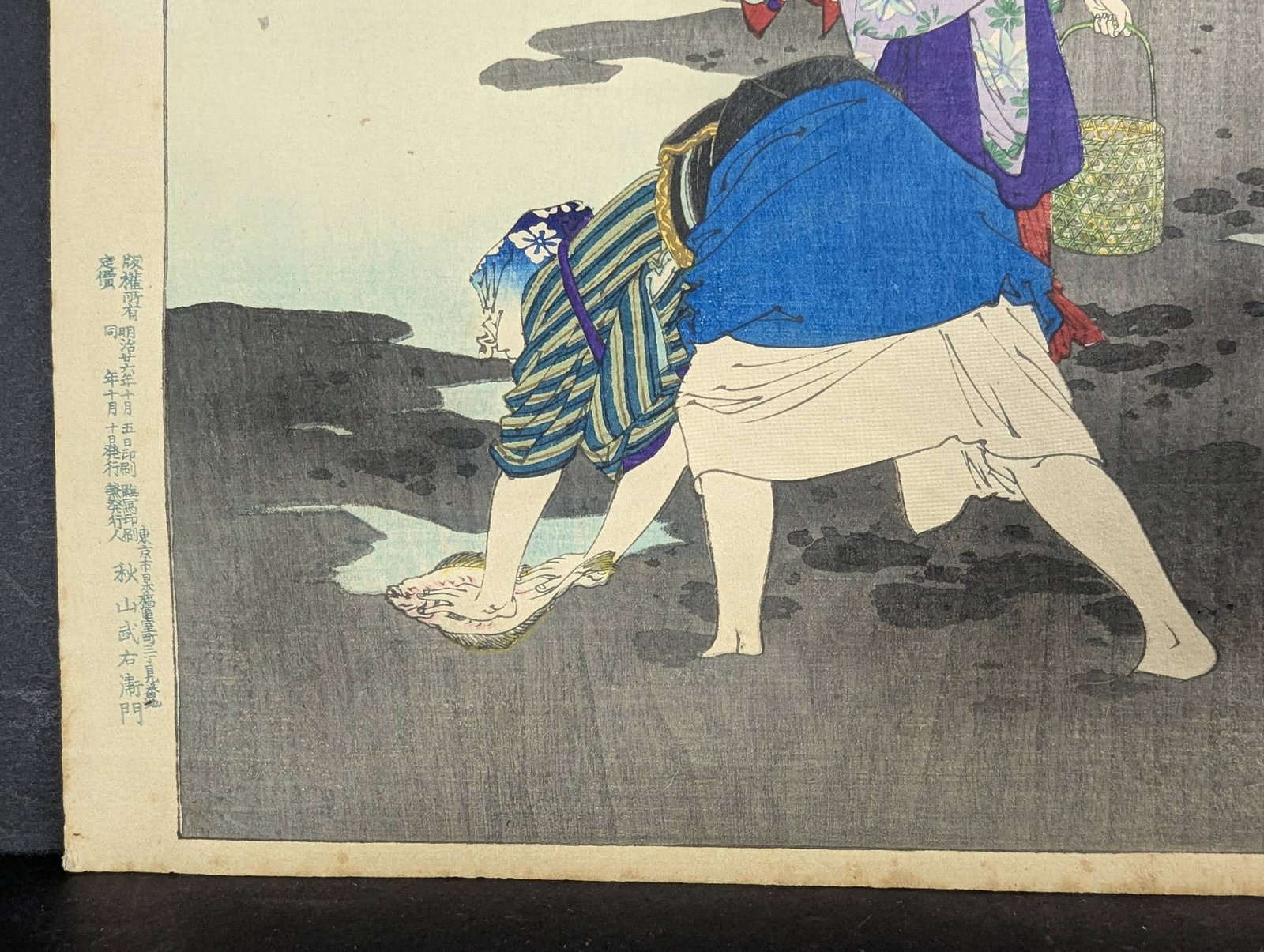 Japanese Woodblock Print Low Tide Women of the Bunka Era by Mizuno Toshikata - 6