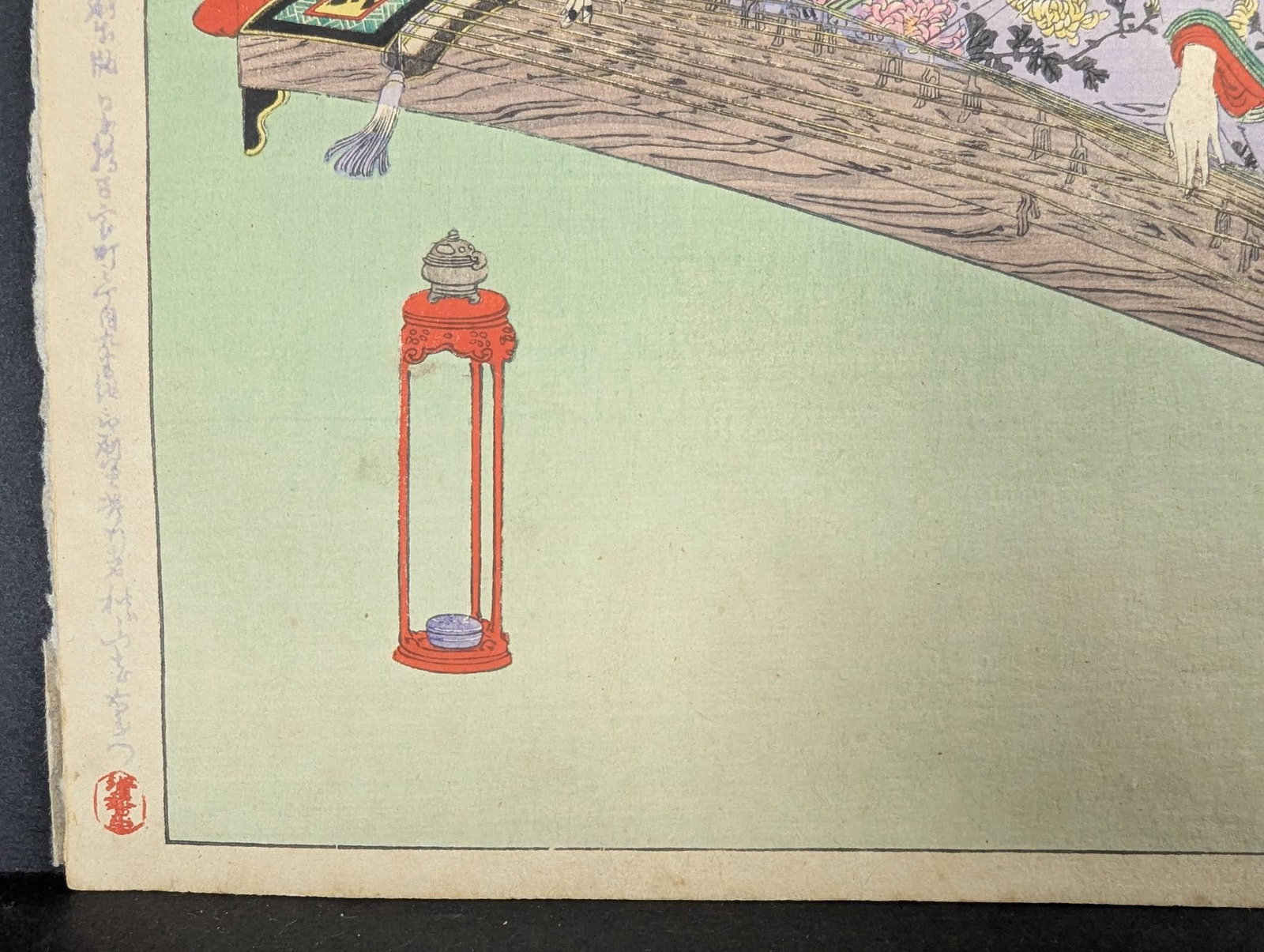 Playing the Koto Nagoya Woman of the Koka Era Japanese Woodblock Print - 6