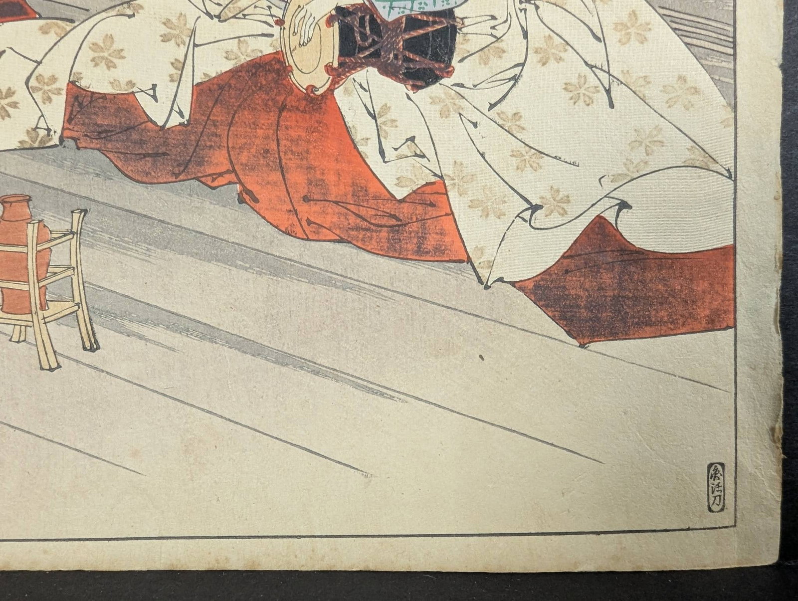 Japanese Woodblock Print Shirabyoshi Dancer Woman of the Kenkyu Era by Mizuno Toshikata - 7