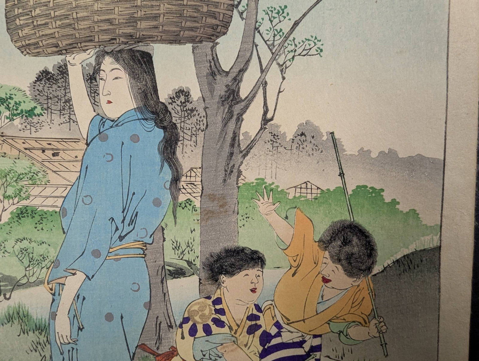 Japanese Woodblock Print Female Peddler Woman of the Bunnan Era by Mizuno Toshikata - 5