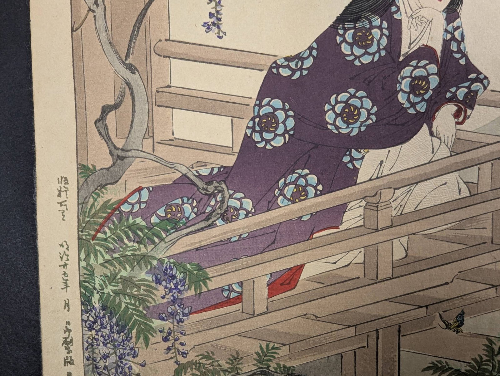 Japanese Woodblock Print Lady-in-waiting Woman of the Hotoku Era by Mizuno Toshikata - 4