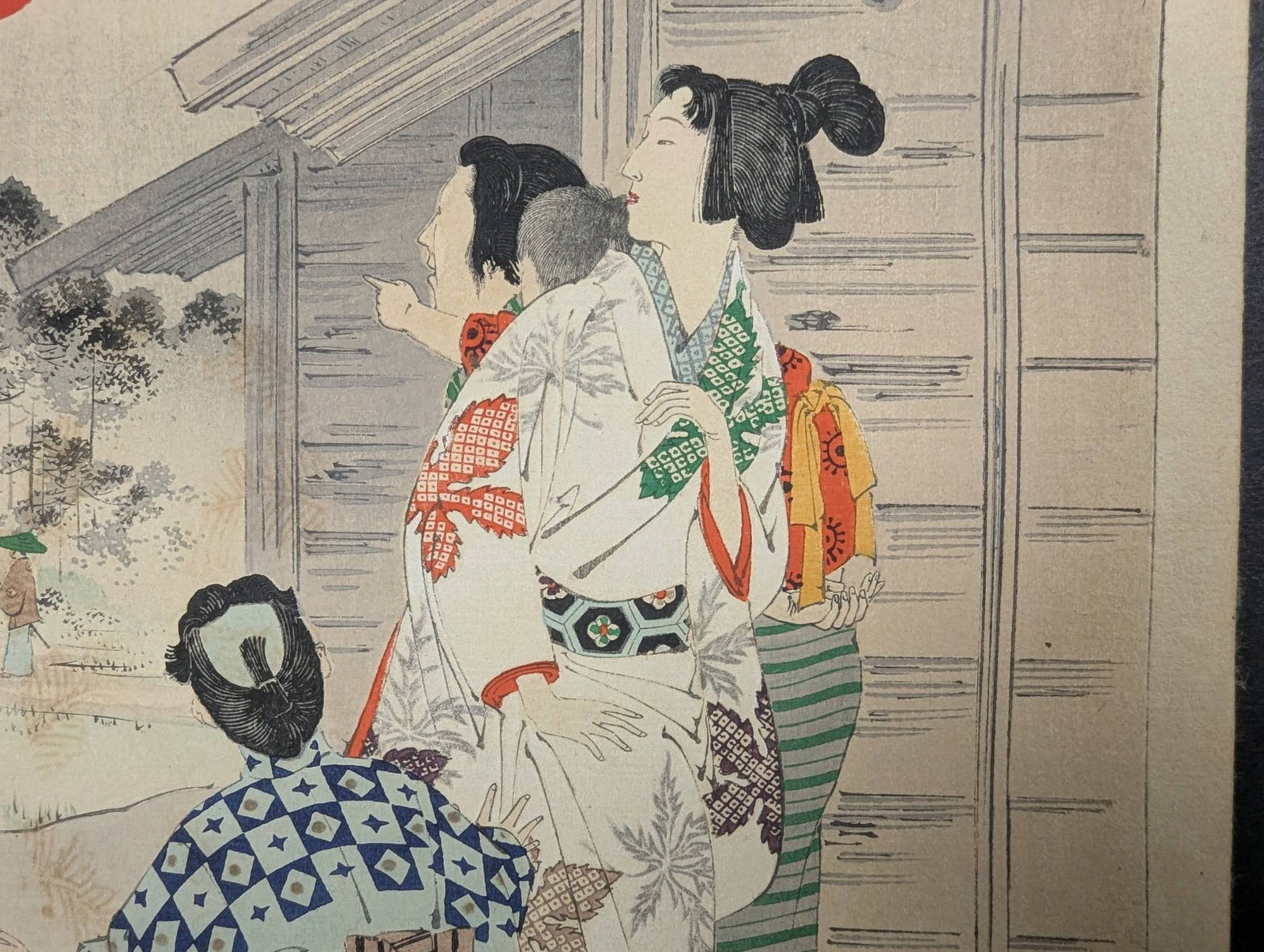 Japanese Woodblock Print Sunset Woman of the Keian Era by Mizuno Toshikata - 5