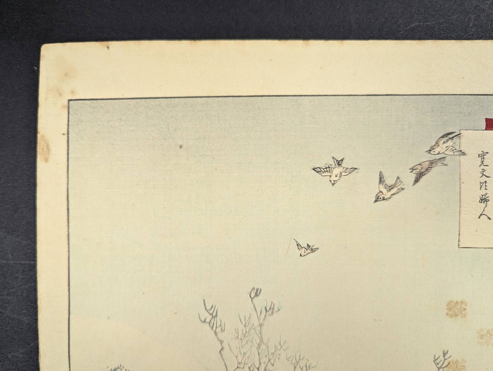 Japanese Woodblock Print Snow Viewing Woman by Toshikata Mizuno - 2