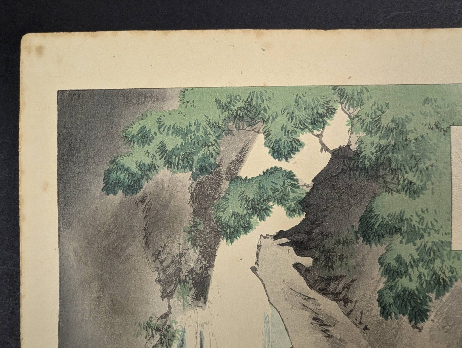 Viewing a Waterfall: Women of the Jokyo Era by Toshikata Mizuno Japanese Woodblock Print - 2