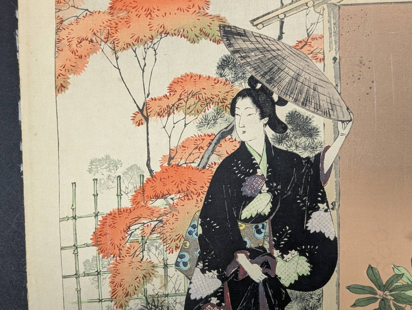 Japanese Woodblock Print Tea Ceremony Woman of the Hoei Era by Mizuno Toshikata - 4