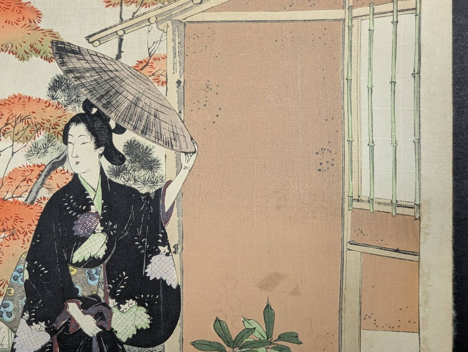 Japanese Woodblock Print Tea Ceremony Woman of the Hoei Era by Mizuno Toshikata - 5