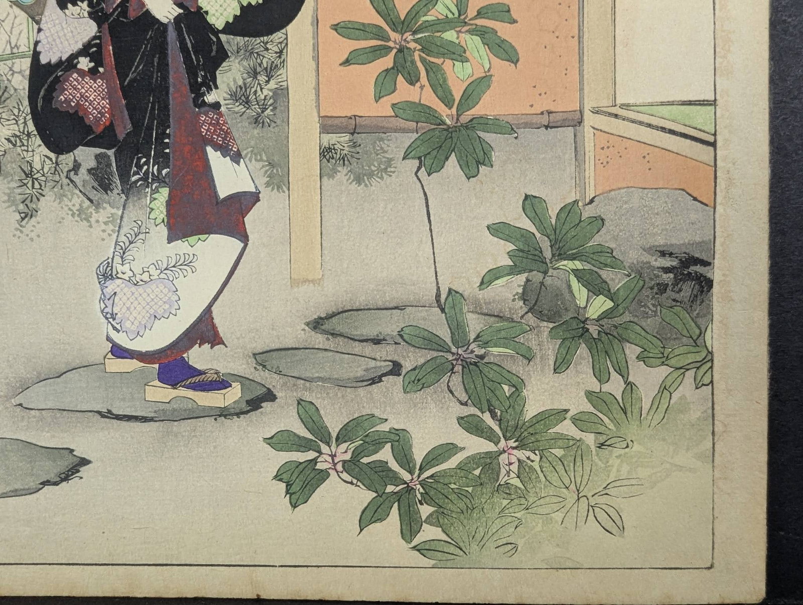 Japanese Woodblock Print Tea Ceremony Woman of the Hoei Era by Mizuno Toshikata - 7