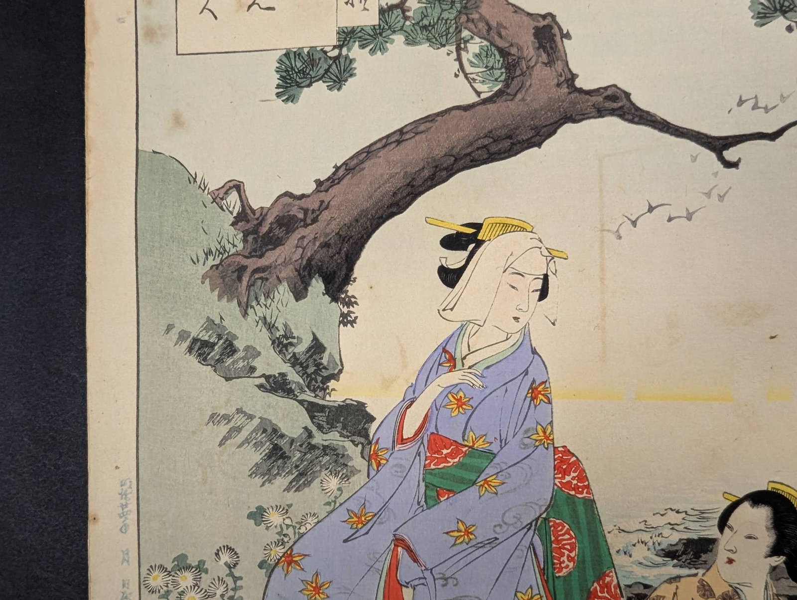 Japanese Woodblock Print Chrysanthemum Viewing Women of the Kanpo Era by Mizuno Toshikata - 4