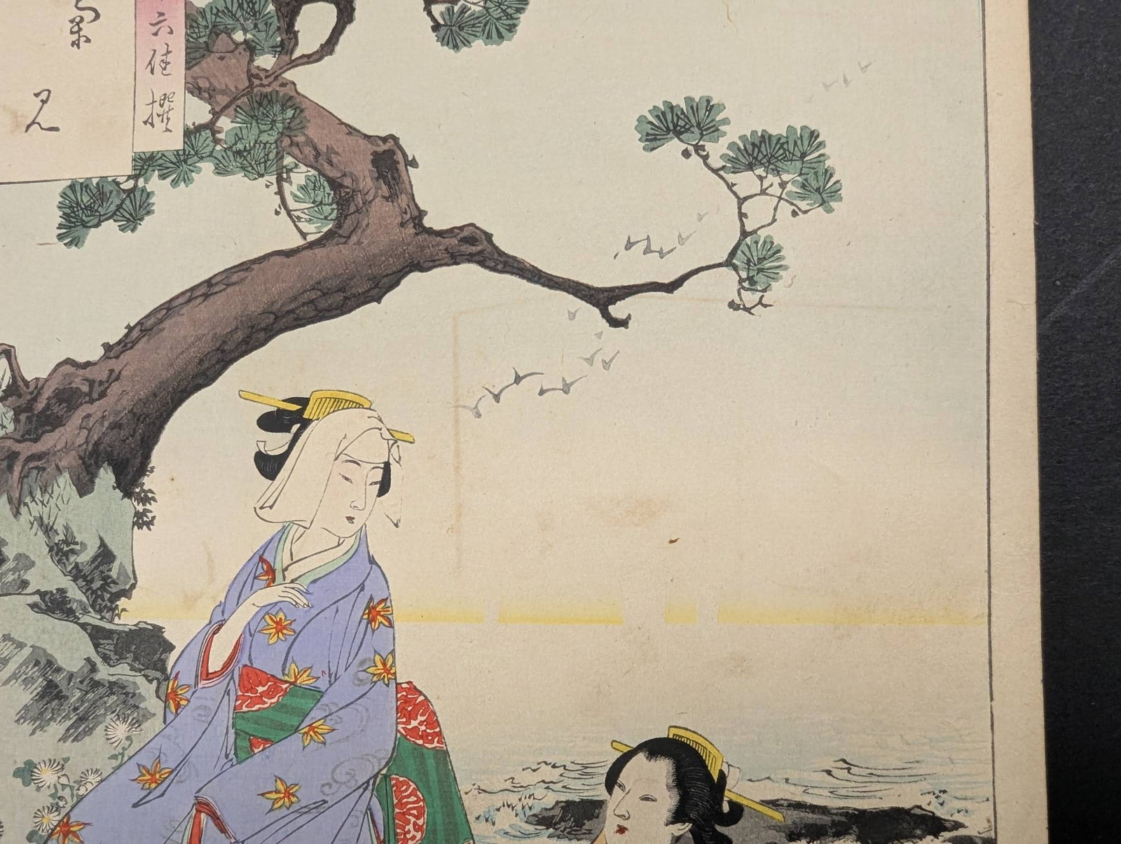 Japanese Woodblock Print Chrysanthemum Viewing Women of the Kanpo Era by Mizuno Toshikata - 5