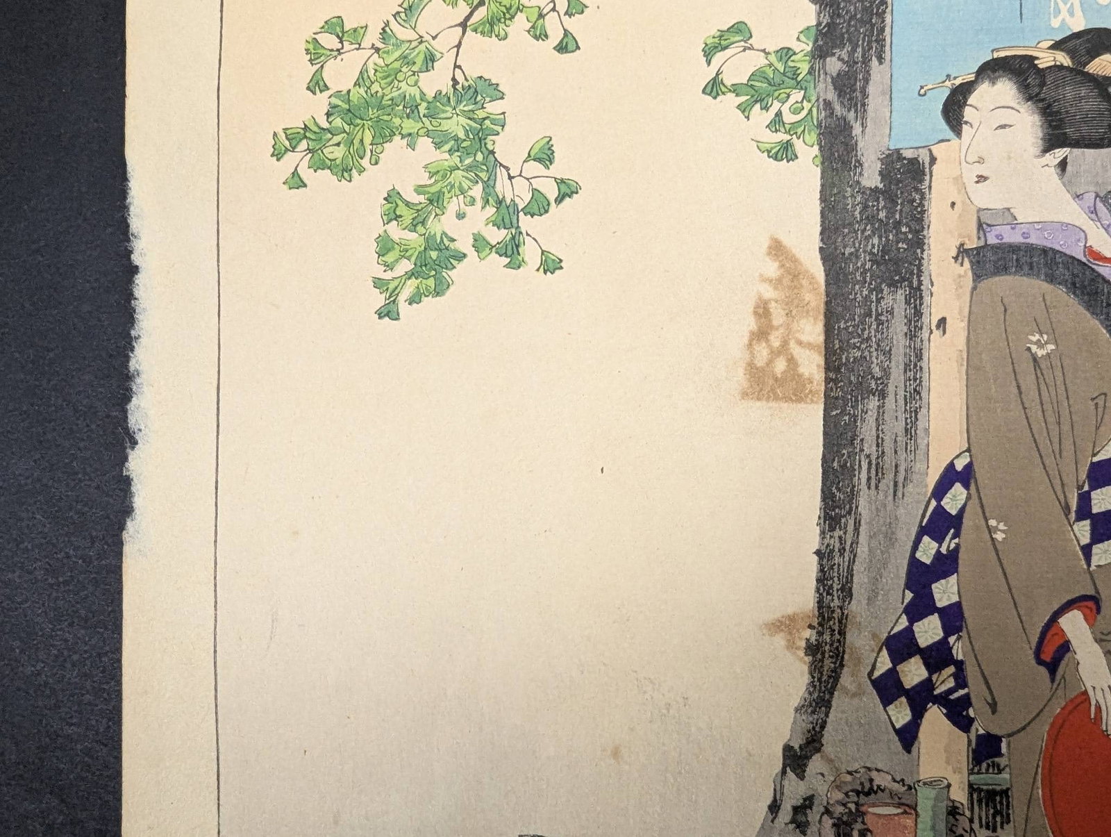 Japanese Woodblock Print Tea-house Waitress Mizuno Toshikata - 4