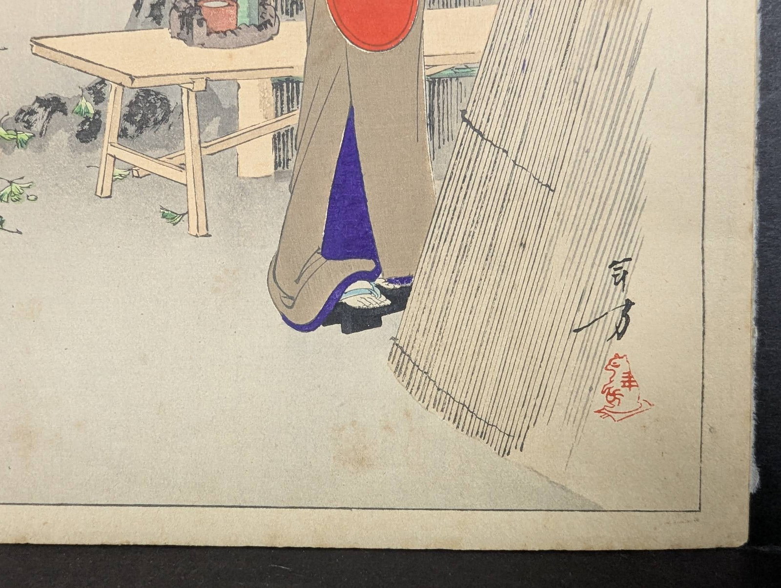 Japanese Woodblock Print Tea-house Waitress Mizuno Toshikata - 7