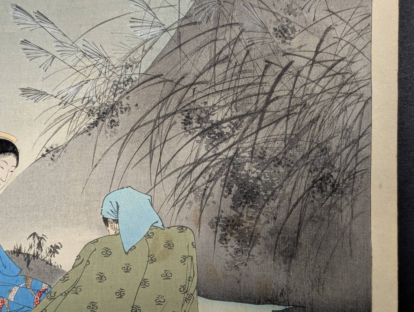 Japanese Woodblock Print The Sound of Insects Woman of the Kanen Era by Mizuno Toshikata - 5