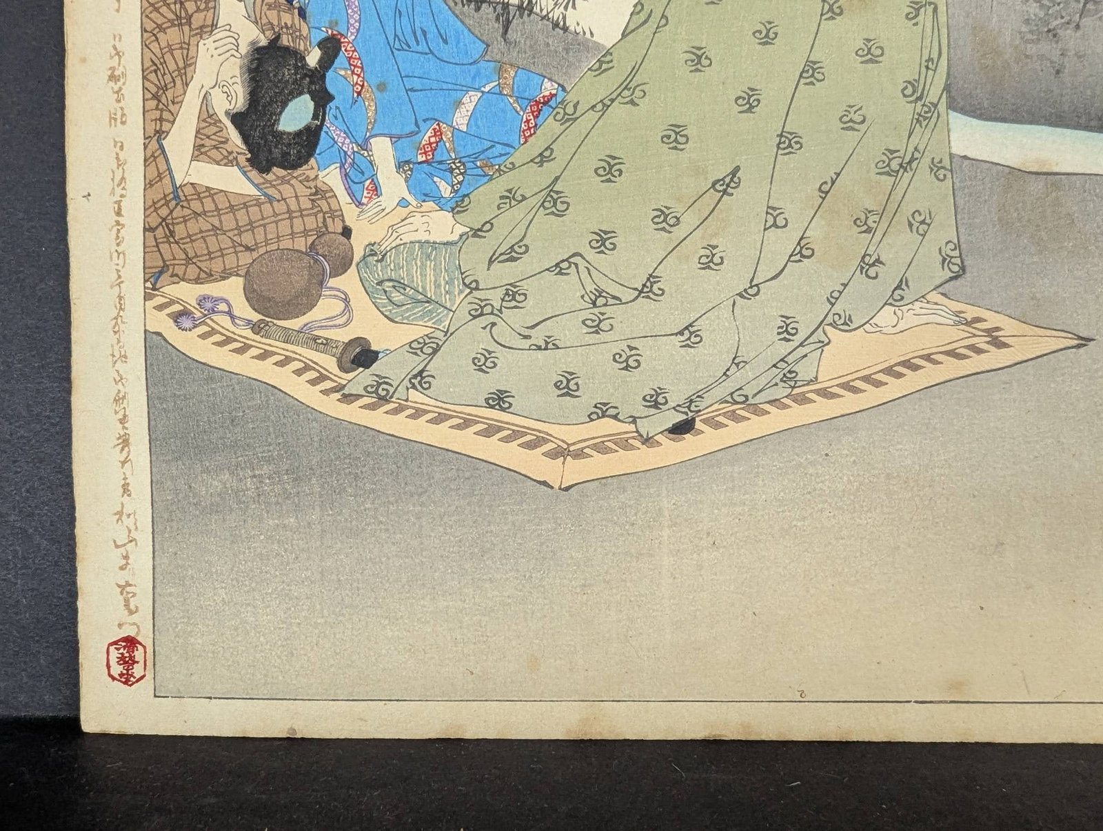 Japanese Woodblock Print The Sound of Insects Woman of the Kanen Era by Mizuno Toshikata - 6