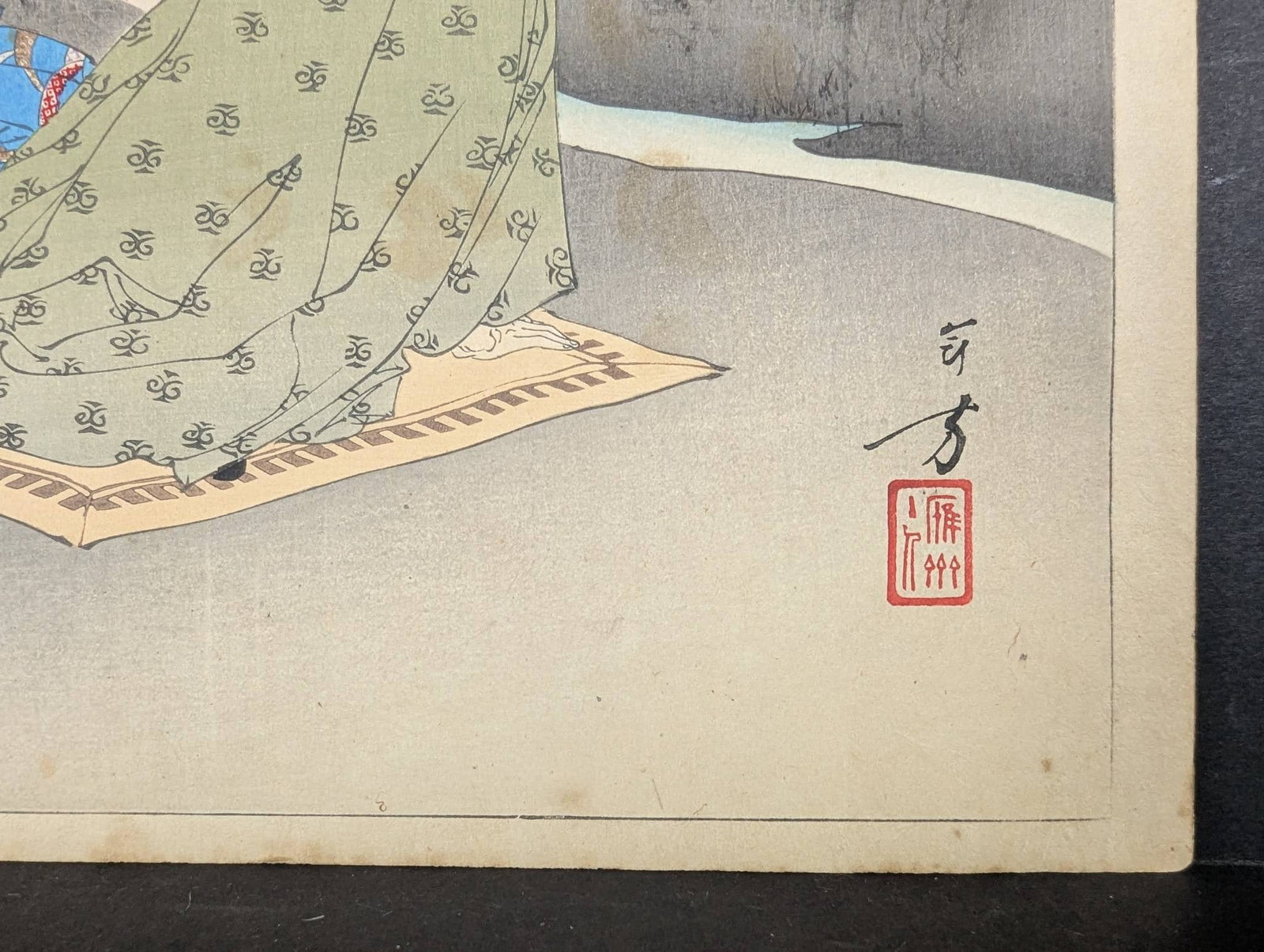 Japanese Woodblock Print The Sound of Insects Woman of the Kanen Era by Mizuno Toshikata - 7