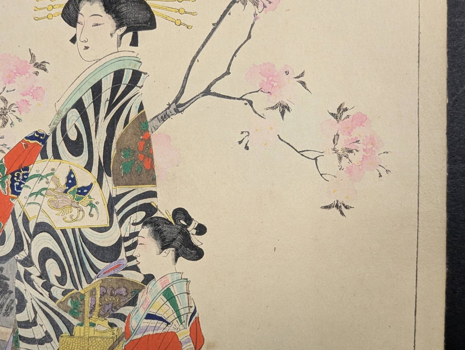 Japanese Woodblock Print High-class Courtesan and Her Maid by Mizuno Toshikata - 5