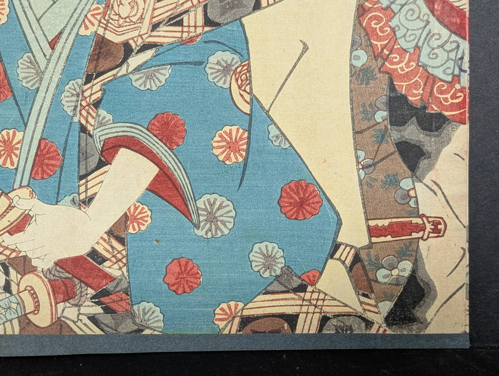 Japanese Woodblock Print Original 19th Century Kubuki Actors - 7