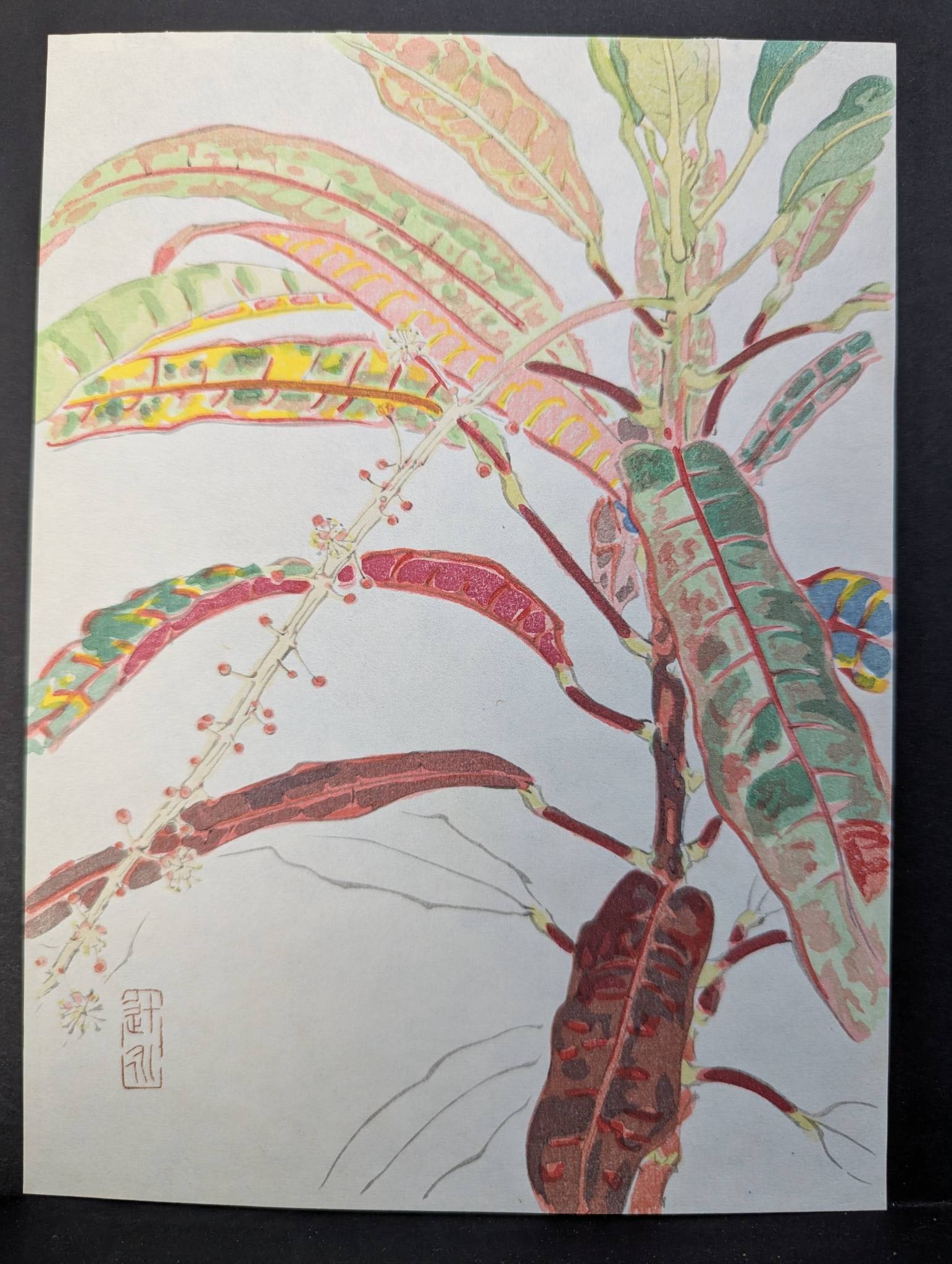 Japanese Woodblock Print by Tsuji Ei Titled 1969 Kuroton: **Important** Please read below description on how to avoid high shipping costs. Japanese woodblock print titled 1969 Kuroton by artist Tsuji Ei. The artwork features vivid colors and intricate