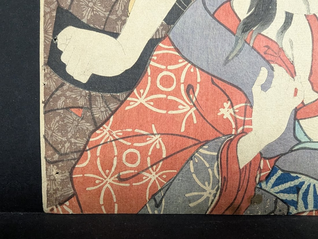 Utagawa Kunisada II Lovers in Snow Japanese Woodblock Print 19th Century Ukiyo-e Artwork - 6
