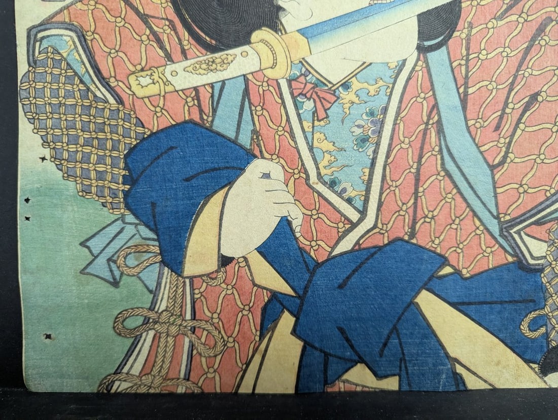 Utagawa Toyokuni III Kunisada Japanese Woodblock Print Diptych Kabuki Actors - 6