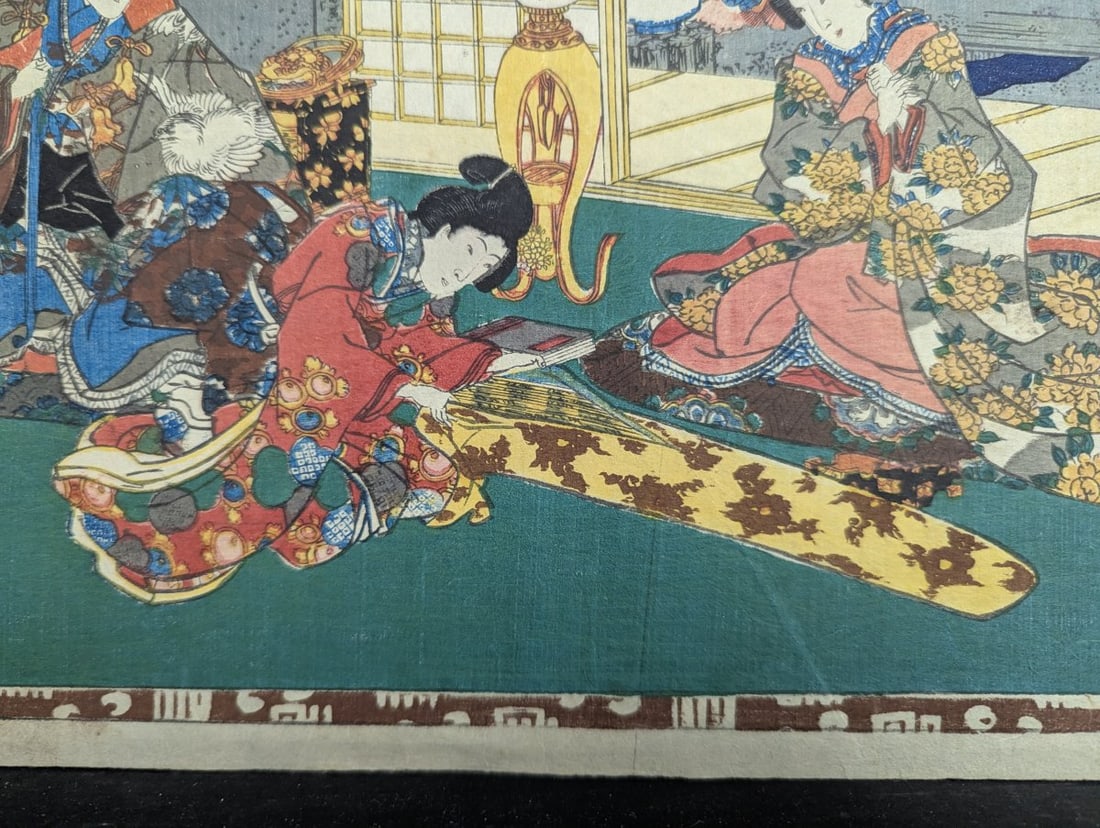 Utagawa Toyokuni III 'Magic Lantern Slides' No. 53 Original 19th Century Japanese Woodblock Print - 6