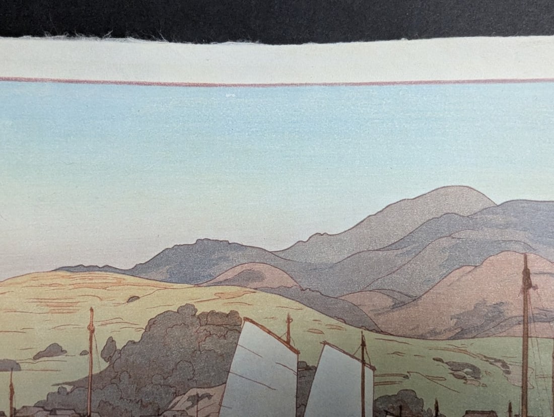 Hiroshi Yoshida Waiting for the Tide Japanese Woodblock Print 1930 - 3