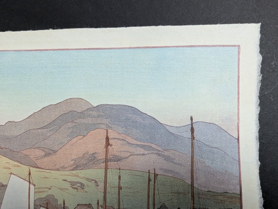 Hiroshi Yoshida Waiting for the Tide Japanese Woodblock Print 1930 - 4