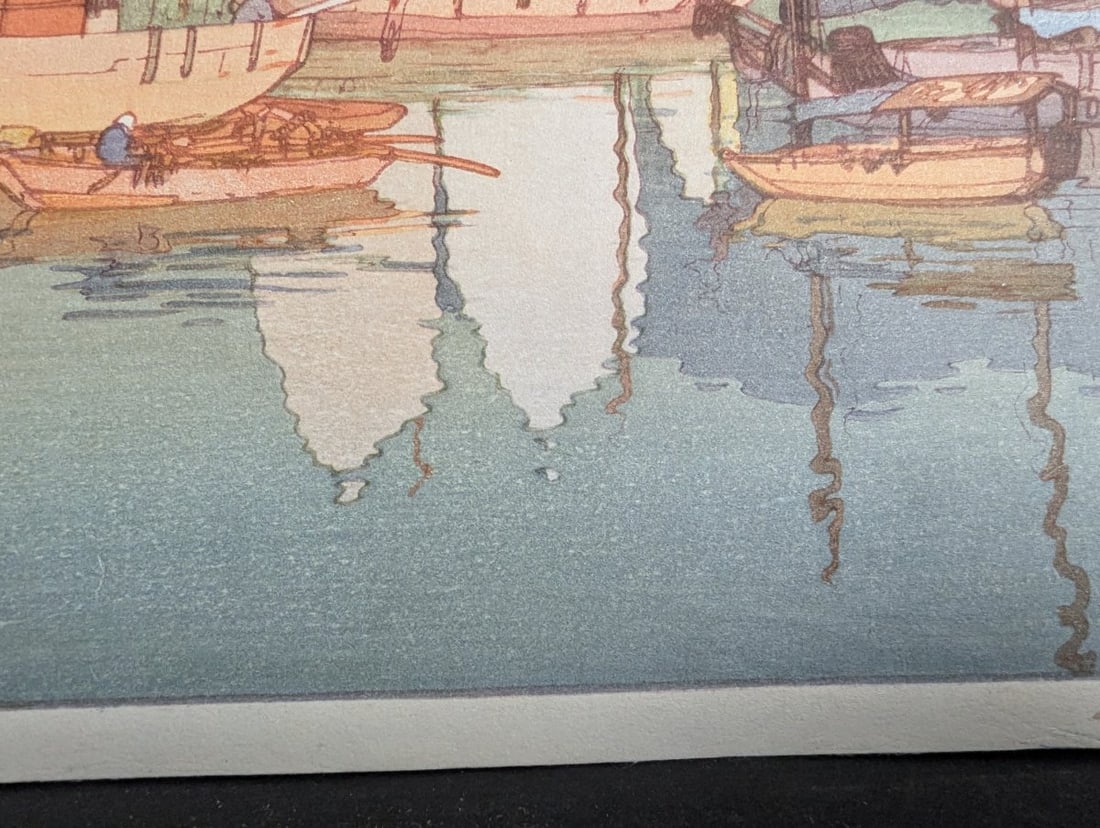 Hiroshi Yoshida Waiting for the Tide Japanese Woodblock Print 1930 - 9