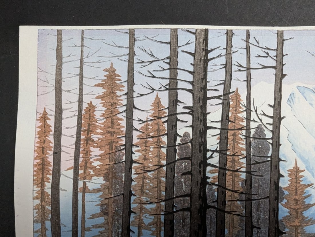 Ito Takashi 'Mt. Fuji from Yamanaka' 1952 Japanese Woodblock Print - 2