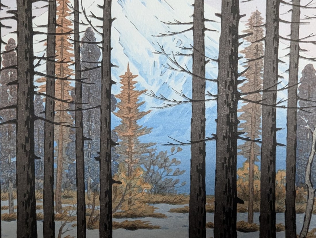 Ito Takashi 'Mt. Fuji from Yamanaka' 1952 Japanese Woodblock Print - 6