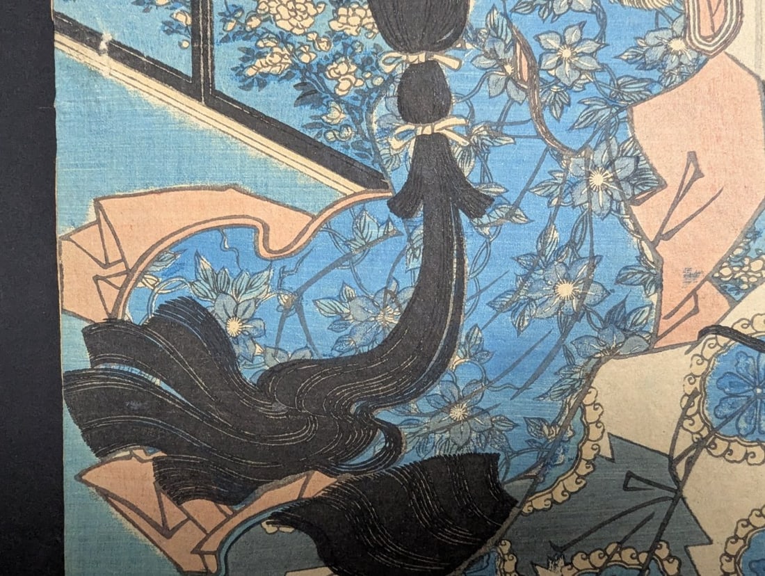 Utagawa Kunisada Kabuki GiÅ and Ginyo Original 19th Century Japanese Woodblock Print - 6