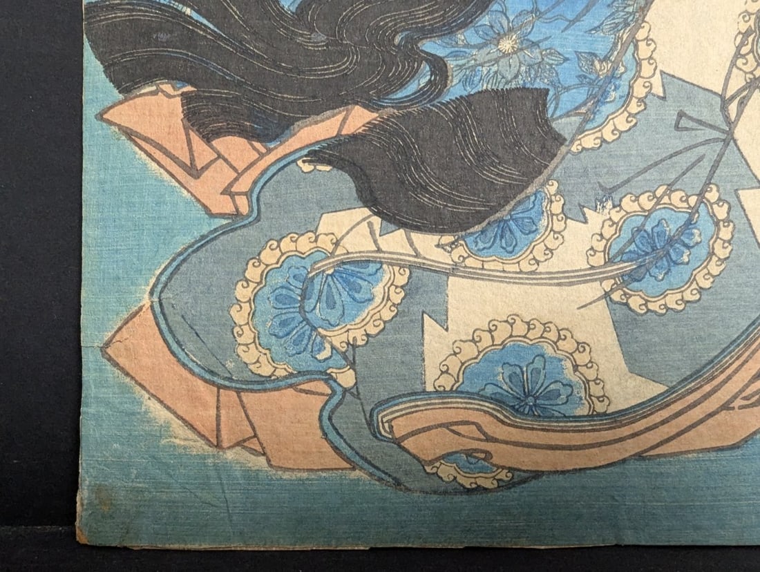 Utagawa Kunisada Kabuki GiÅ and Ginyo Original 19th Century Japanese Woodblock Print - 8