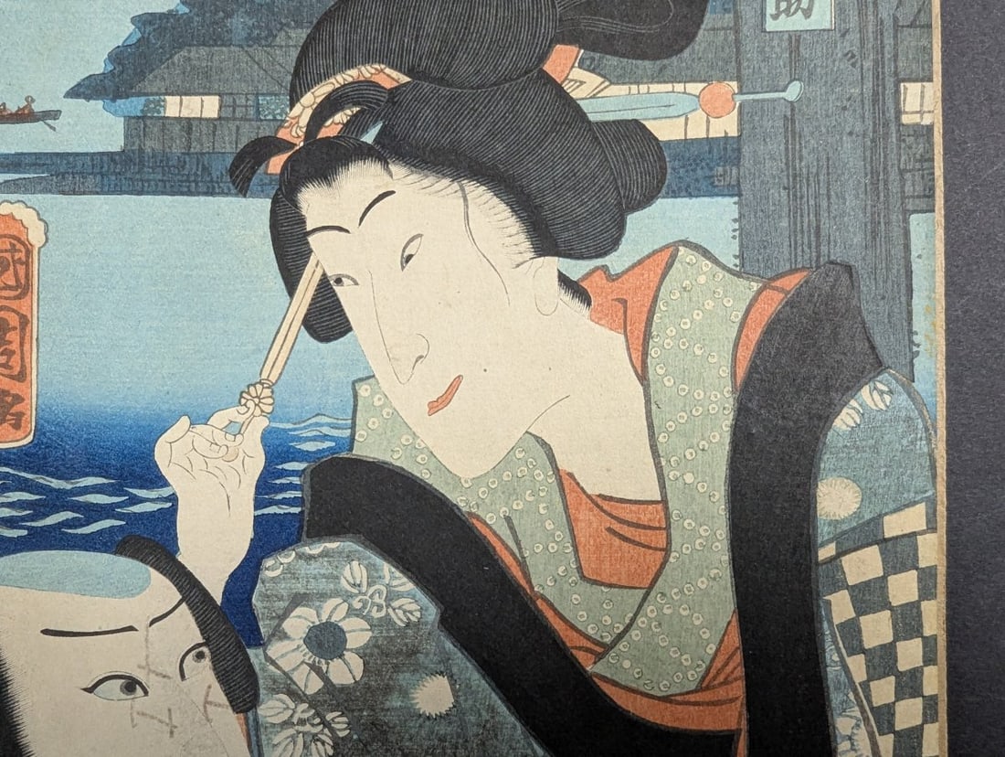 Utagawa Kunisada Depicting actors Sawamura Tanosuke Original 19th Century Japanese Woodblock Print - 5