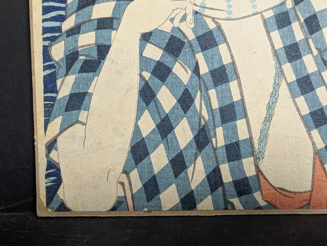 Utagawa Kunisada Depicting actors Sawamura Tanosuke Original 19th Century Japanese Woodblock Print - 8