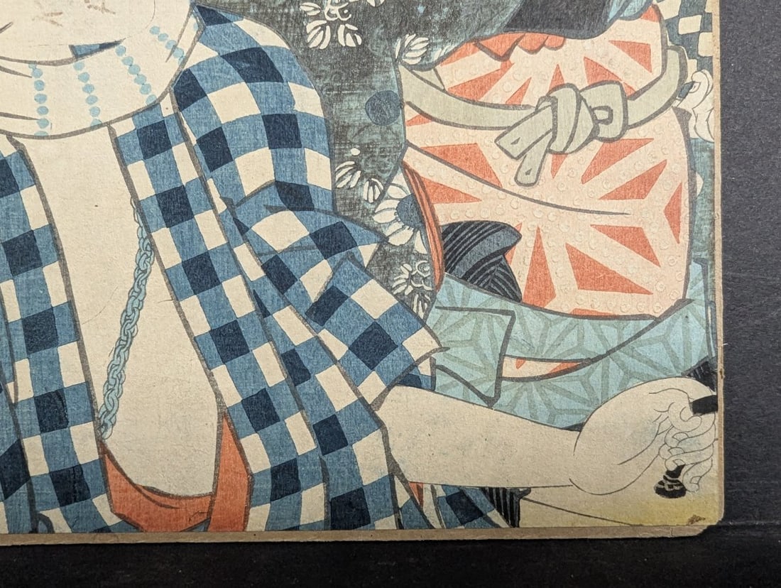 Utagawa Kunisada Depicting actors Sawamura Tanosuke Original 19th Century Japanese Woodblock Print - 9