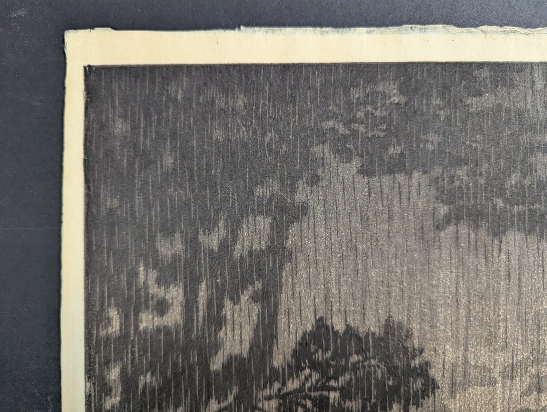 Kawase Hasui Rain at Ushibori Japanese Woodblock Print Unique Landscape Art - 2