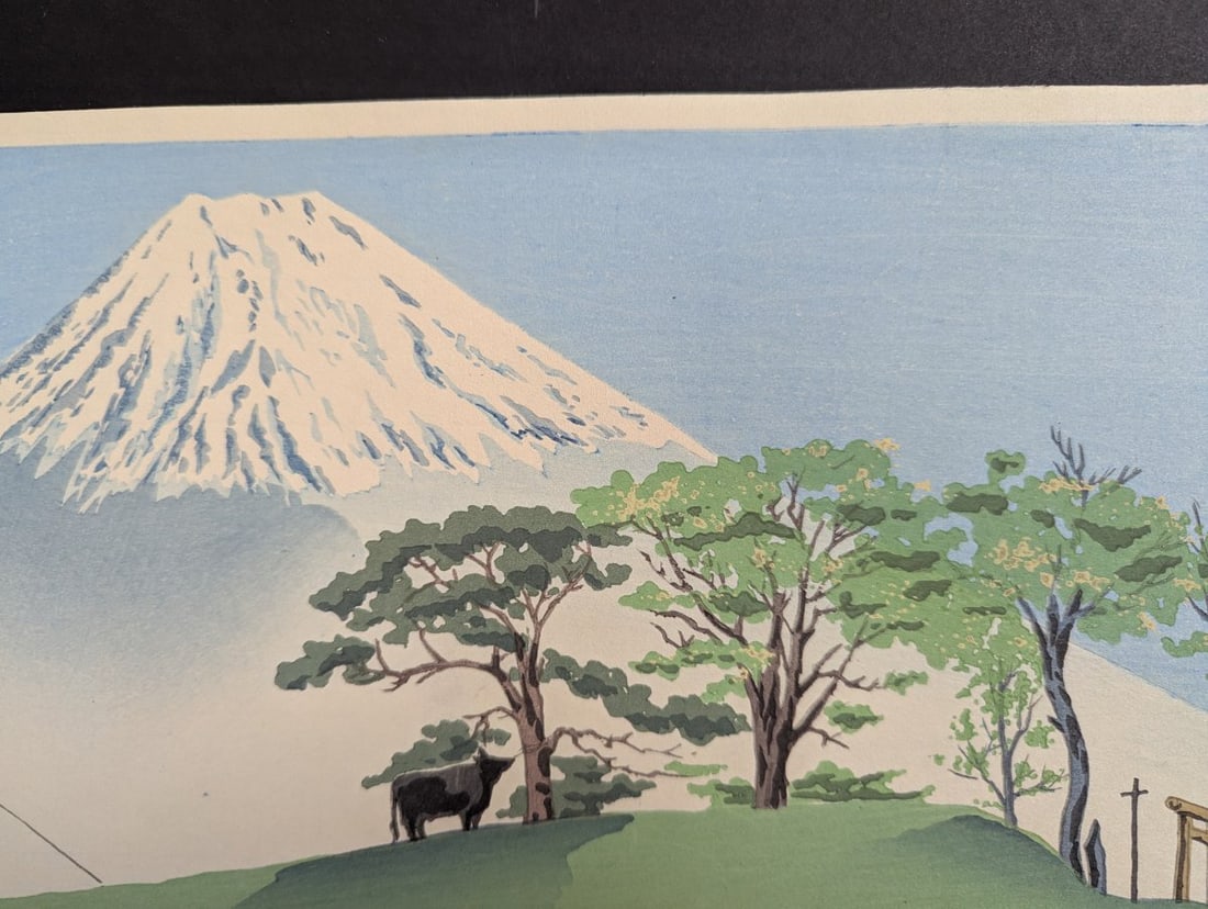 Tomikichiro Tokuriki Japanese Woodblock Print Bountiful Year Fuji - 3