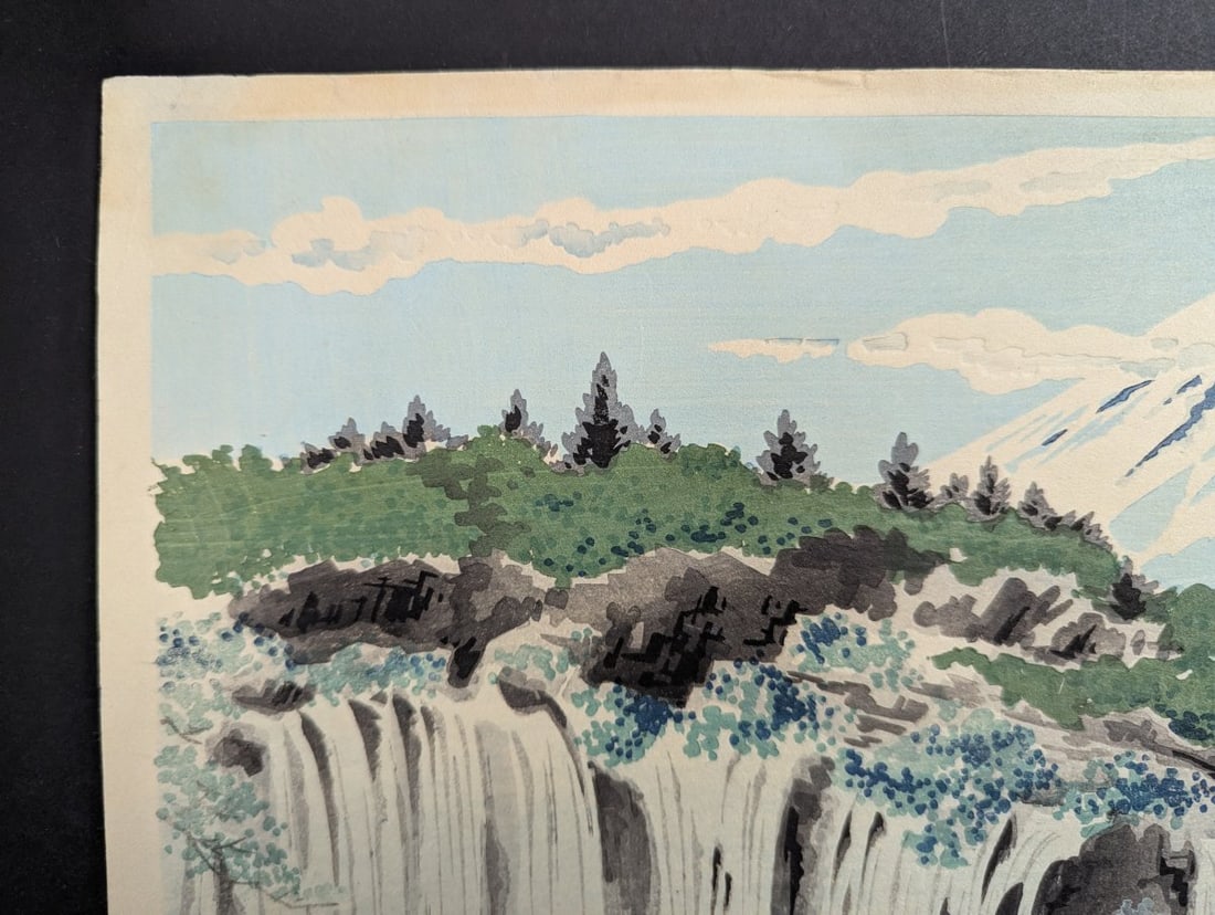 Japanese Woodblock Print by Tokuriki TomikichirÅ Mt Fuji from Shiraito Falls - 2