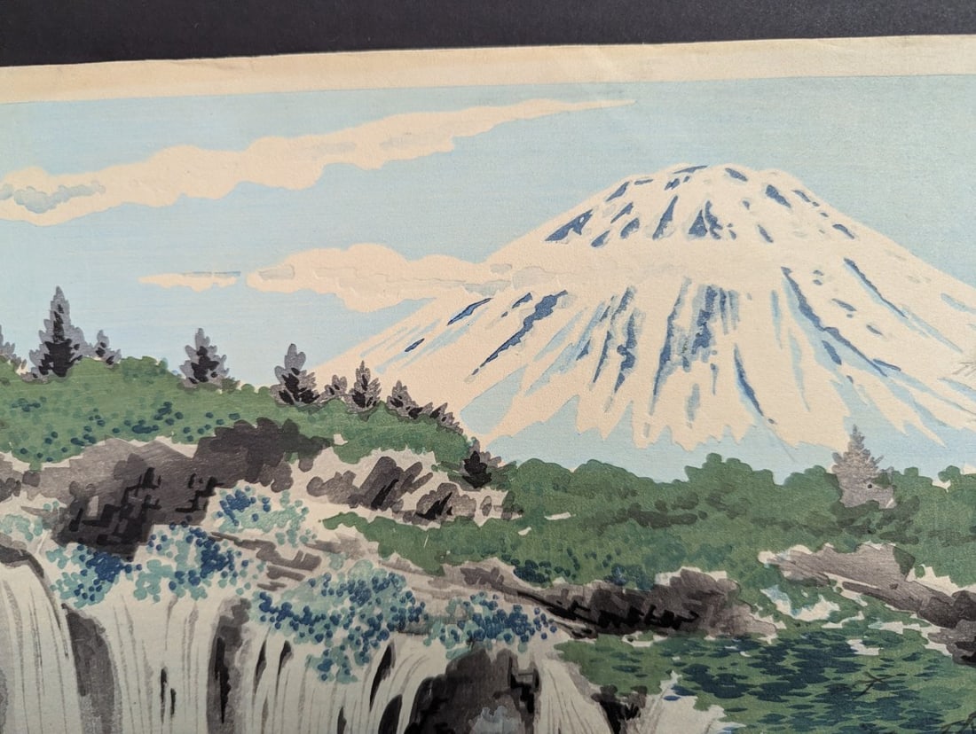 Japanese Woodblock Print by Tokuriki TomikichirÅ Mt Fuji from Shiraito Falls - 3