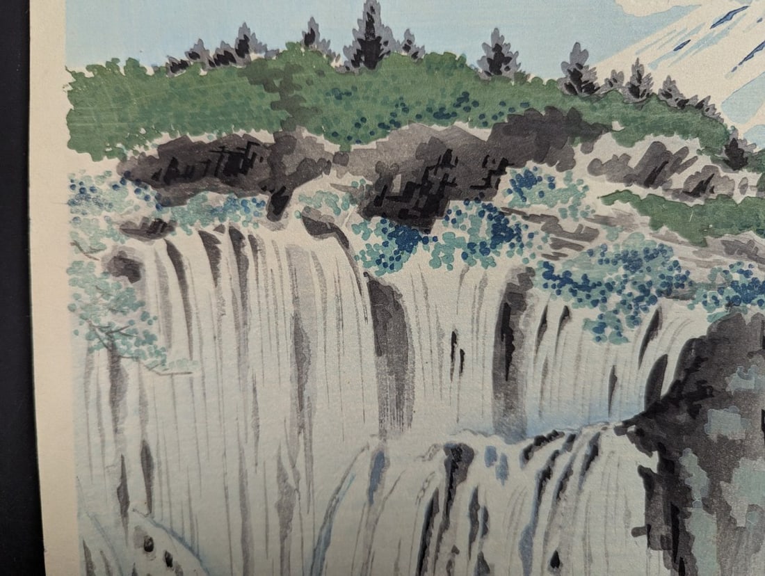 Japanese Woodblock Print by Tokuriki TomikichirÅ Mt Fuji from Shiraito Falls - 5