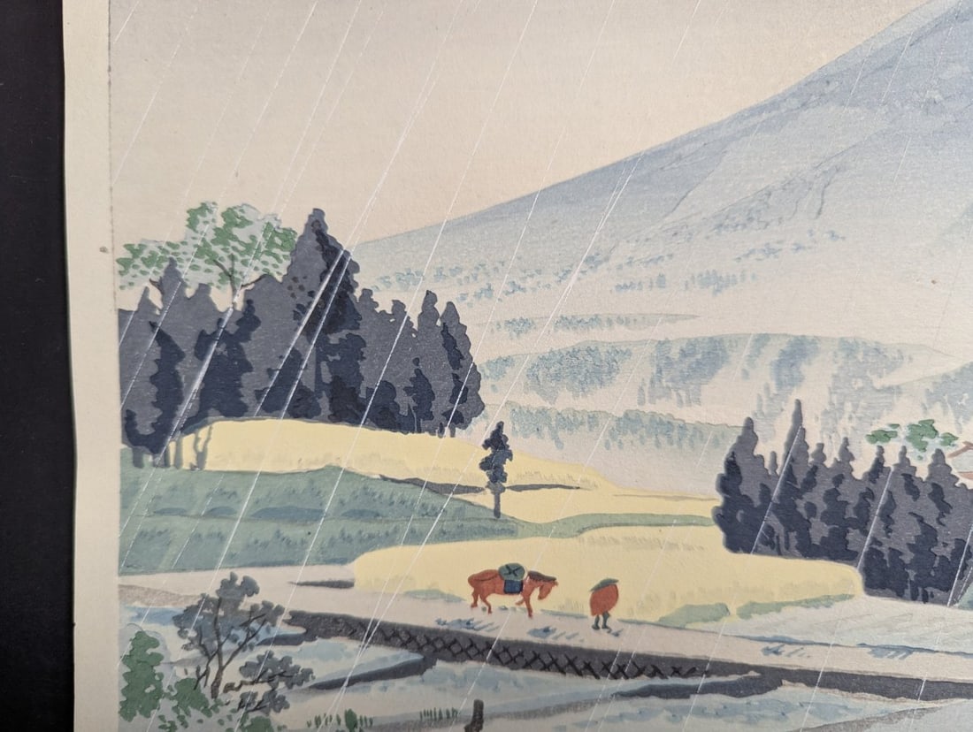 Japanese Woodblock Print Rain at Hatagoba by Tokuriki TomikichirÅ - 5