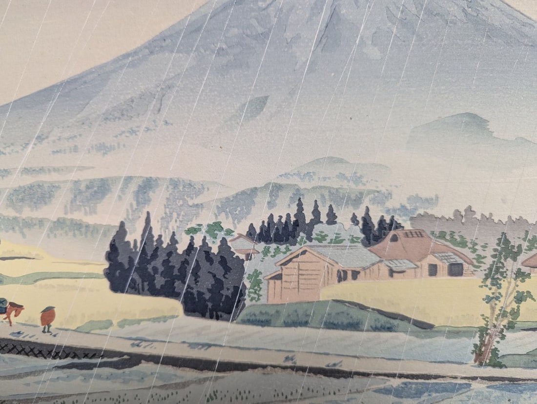 Japanese Woodblock Print Rain at Hatagoba by Tokuriki TomikichirÅ - 6