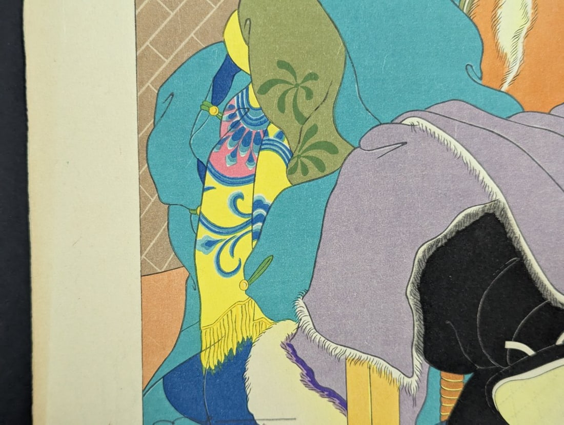 Paul Jacoulet Japanese Woodblock Print Une Histoire Tres Drole Mongols Unique Art - 6