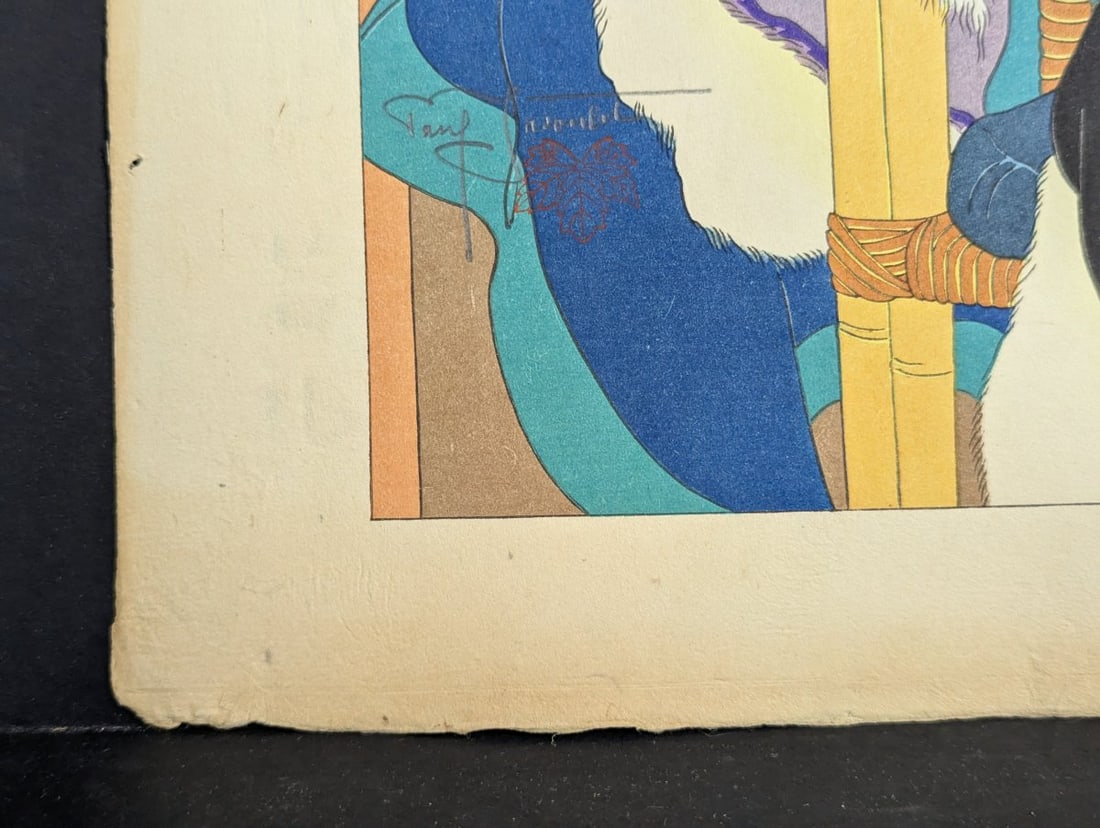 Paul Jacoulet Japanese Woodblock Print Une Histoire Tres Drole Mongols Unique Art - 8