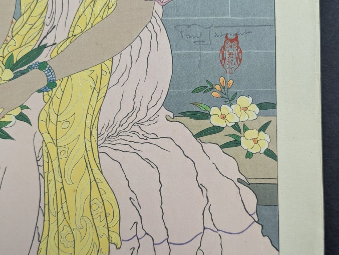 Paul Jacoulet Japanese Woodblock Print Joaquina et sa Mere au Sermon du Pere PONS Rota Marianes - 7